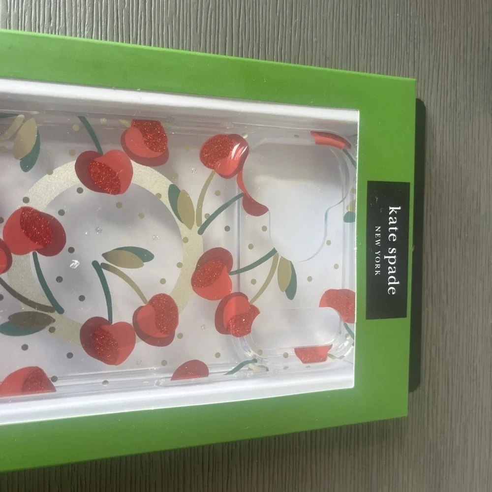 Kate Spade iPhone 17 Pro Max Protective Case MagSafe Cherry Red Gold Green NIB